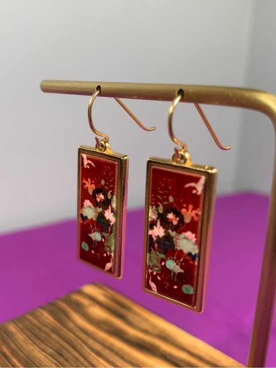 Lovell Designs/Ken Kantro Jewelry - Lovell Designs Kenneth Kantro Tapestry Panel Drop Earrings Signed